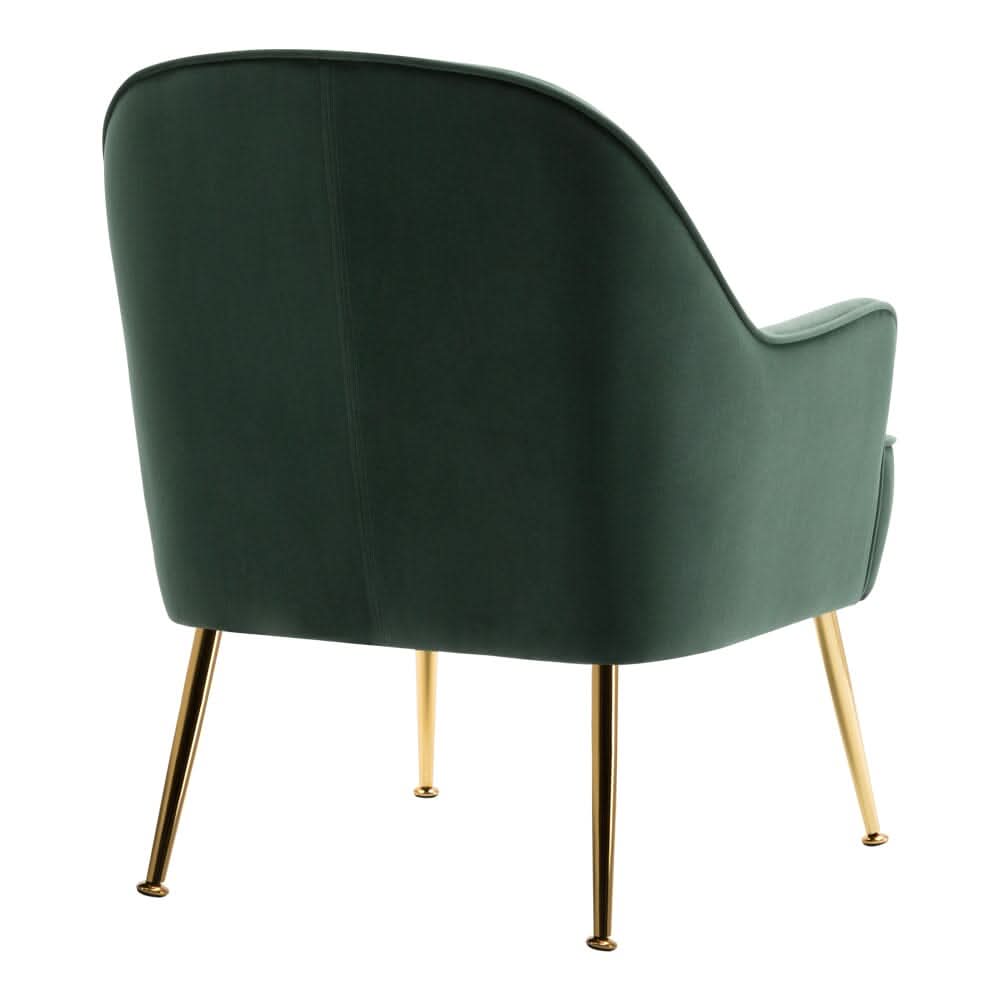 2ft Leisure Velvet Armchair with Gold-Plated Metal Legs