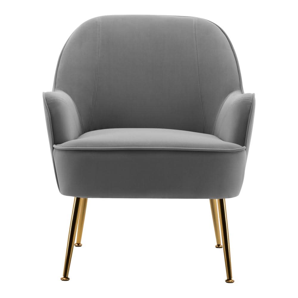 2ft Leisure Velvet Armchair with Gold-Plated Metal Legs