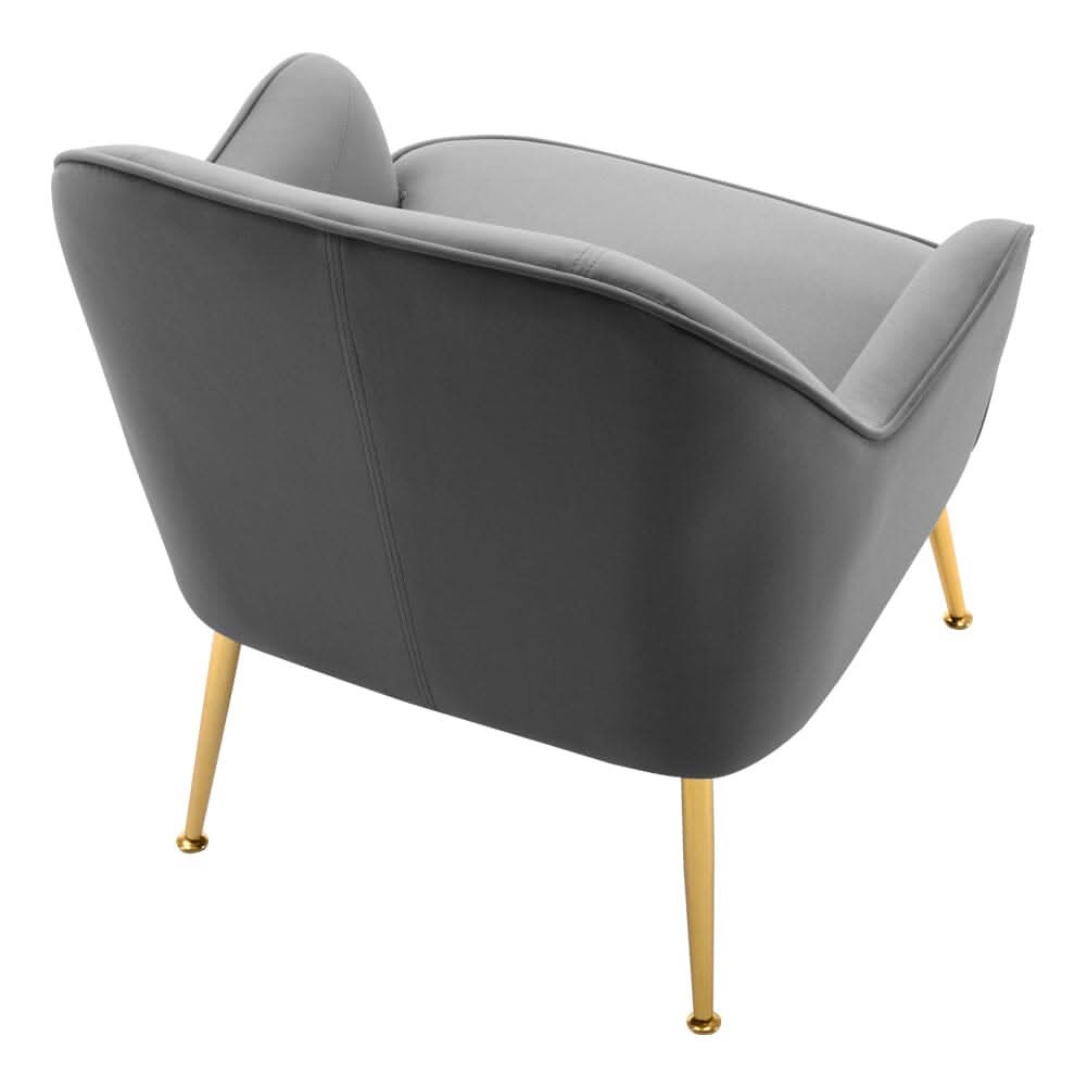 2ft Leisure Velvet Armchair with Gold-Plated Metal Legs