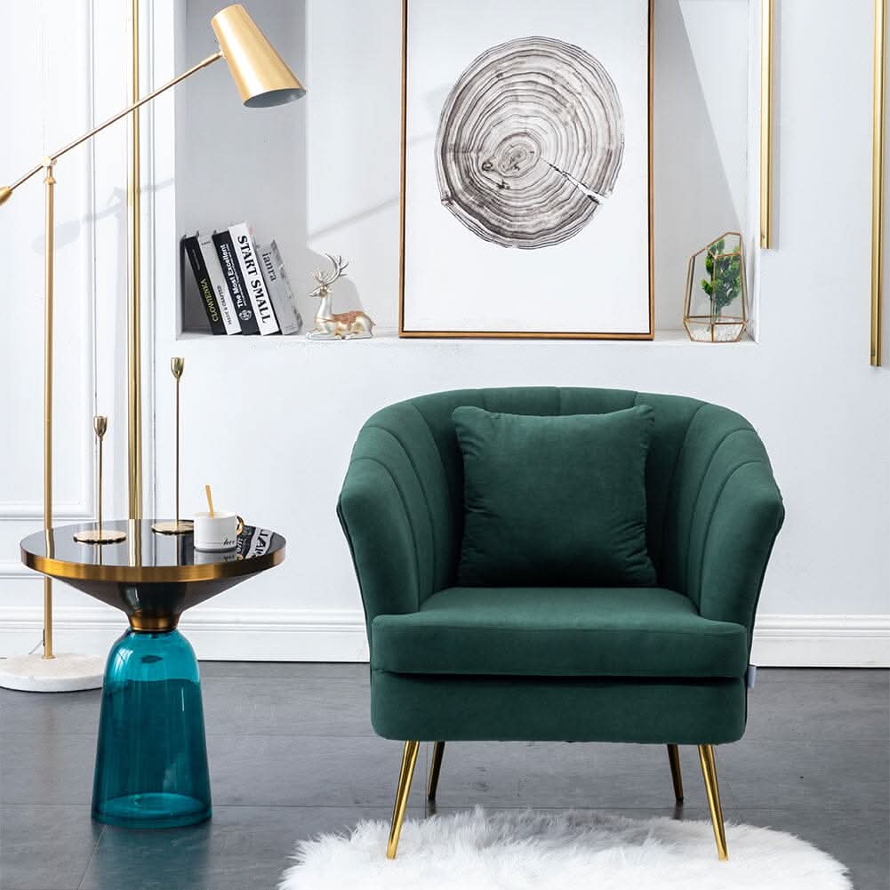 Premium Single Armchair with Gold Metal Legs