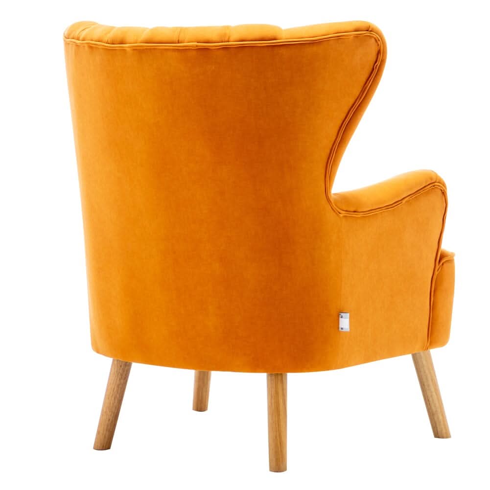 48cm W Occasion Frosted Velvet Wingback Armchair and Footstool
