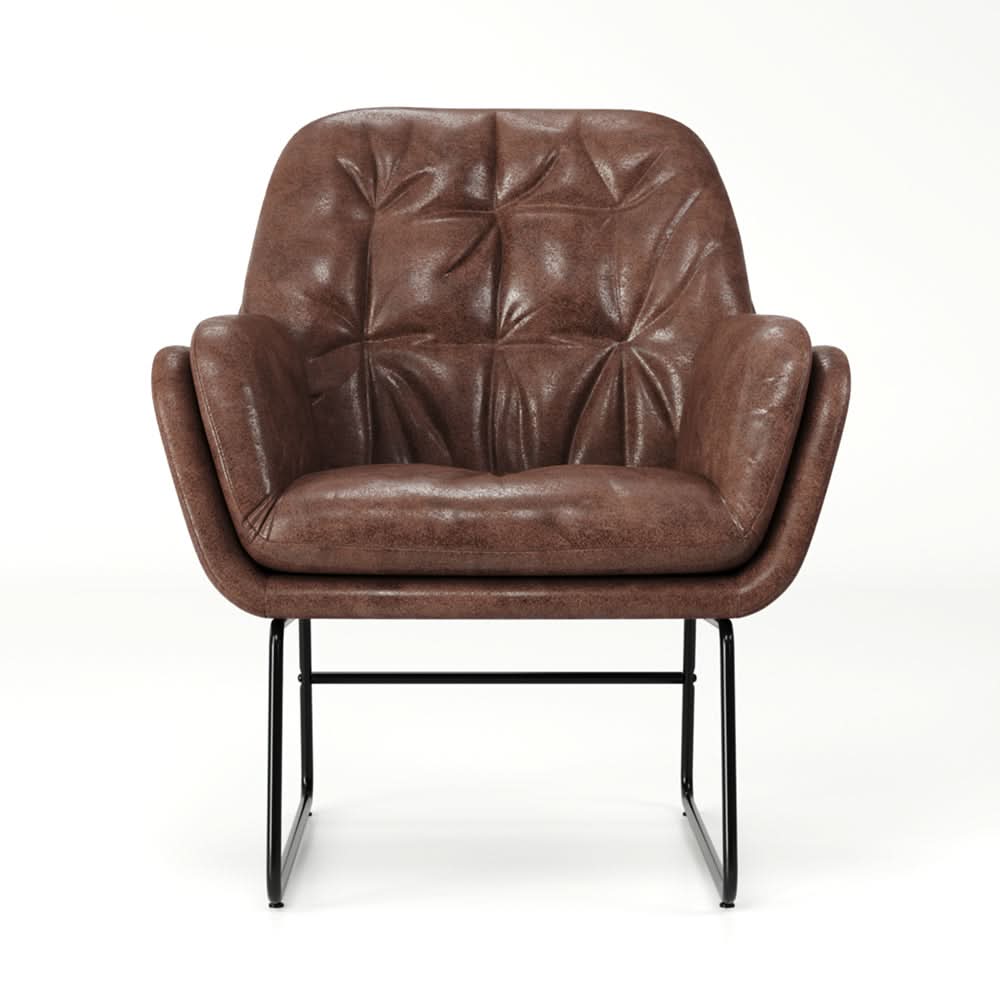 75cm Wide Faux Leather Armchair Double Layer Padded Occasional Chair