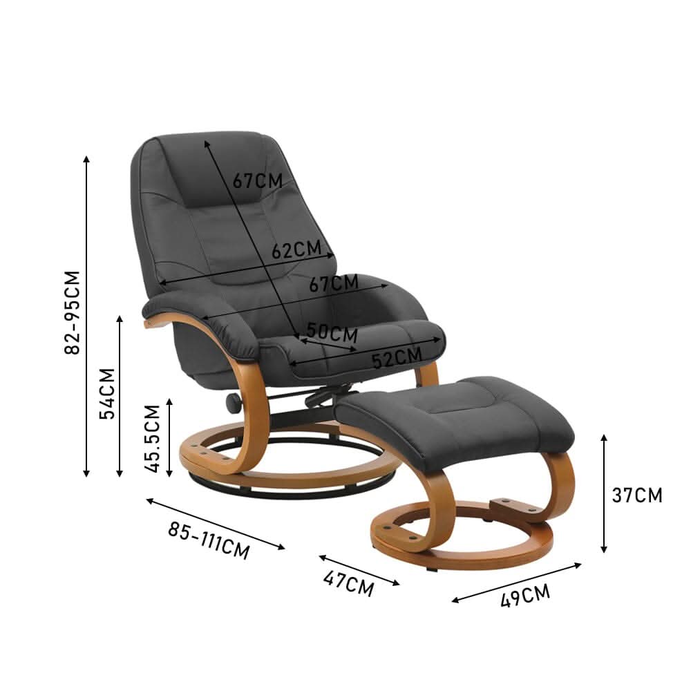 Ergonomic Executive Office Reclining Chair with Footstool