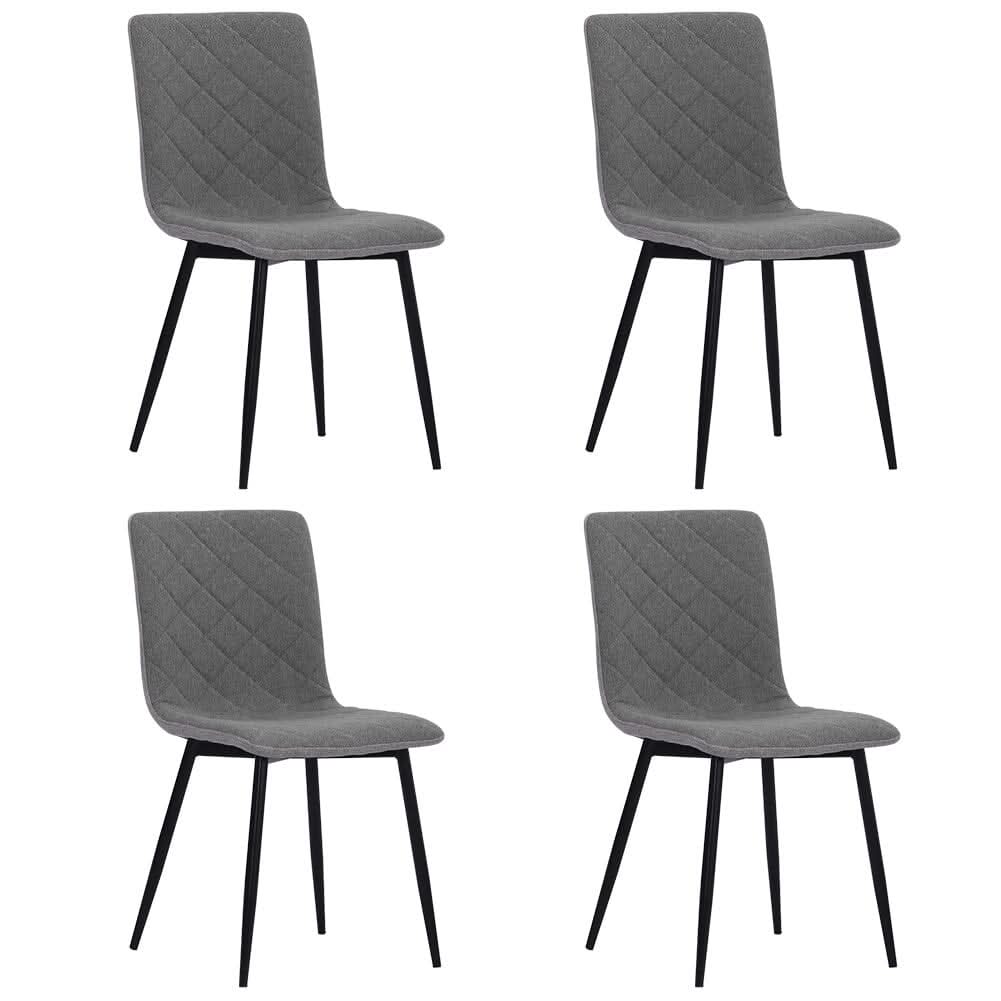 83cm Height Set of 4 Linen Upholstered Comfy Dining Chairs