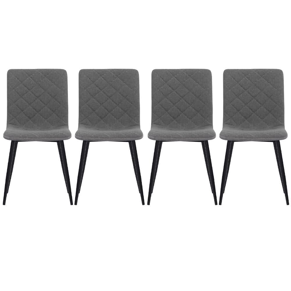 83cm Height Set of 4 Linen Upholstered Comfy Dining Chairs