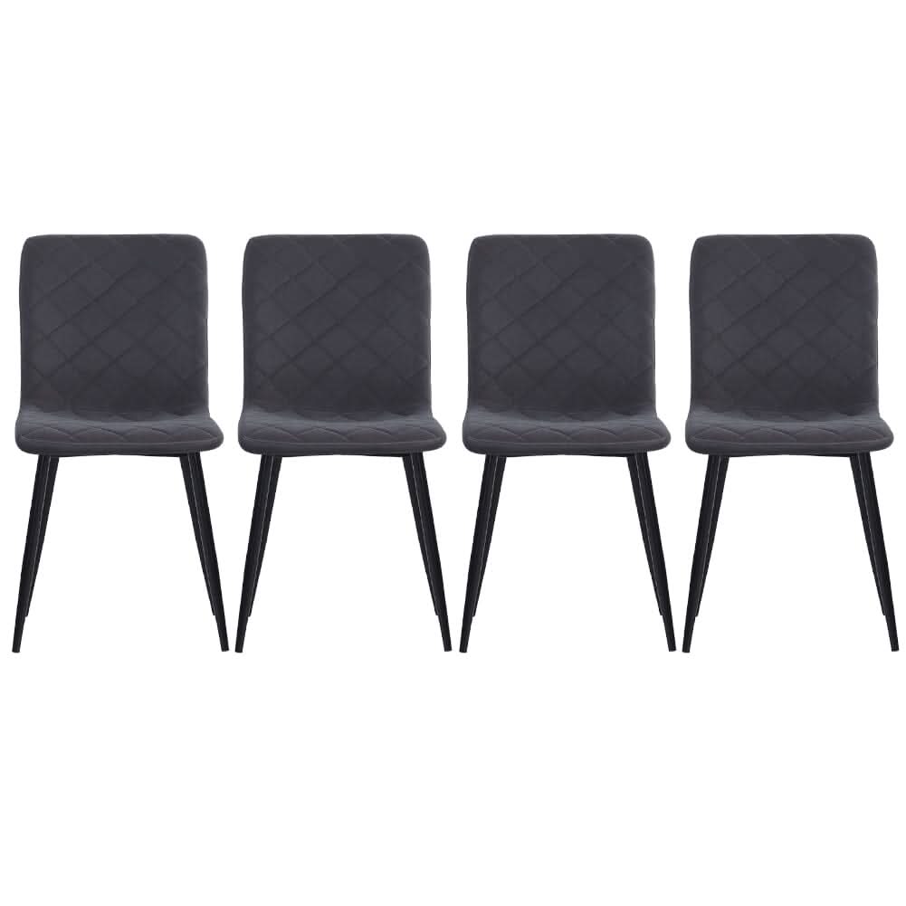 83cm Height Set of 4 Linen Upholstered Comfy Dining Chairs