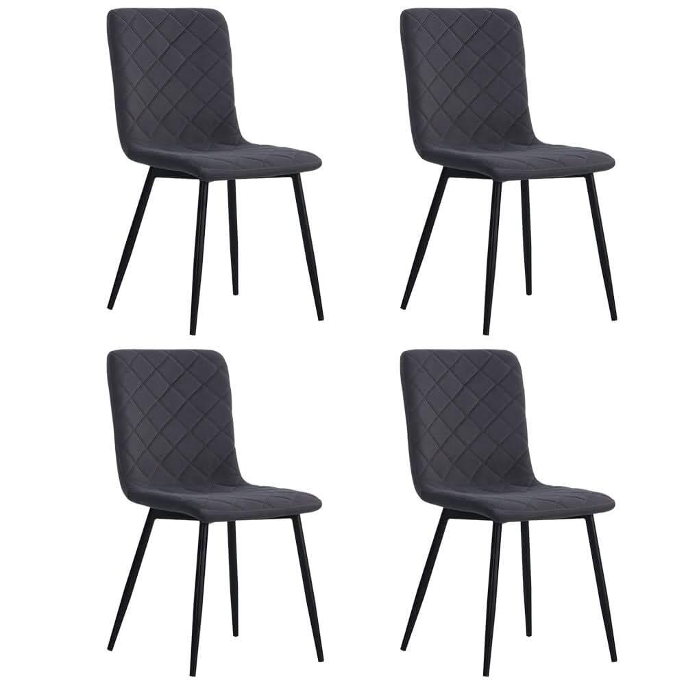 83cm Height Set of 4 Linen Upholstered Comfy Dining Chairs