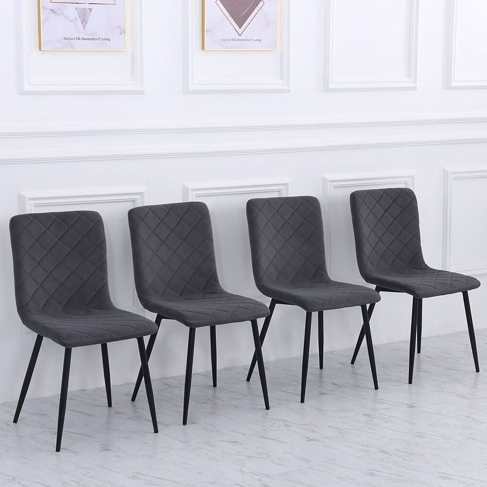 83cm Height Set of 4 Linen Upholstered Comfy Dining Chairs