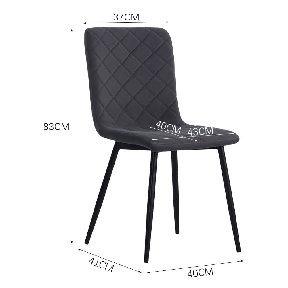 83cm Height Set of 4 Linen Upholstered Comfy Dining Chairs