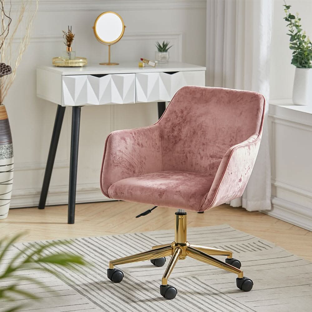 Premium Italian Velvet Accent Chair with Gold Base