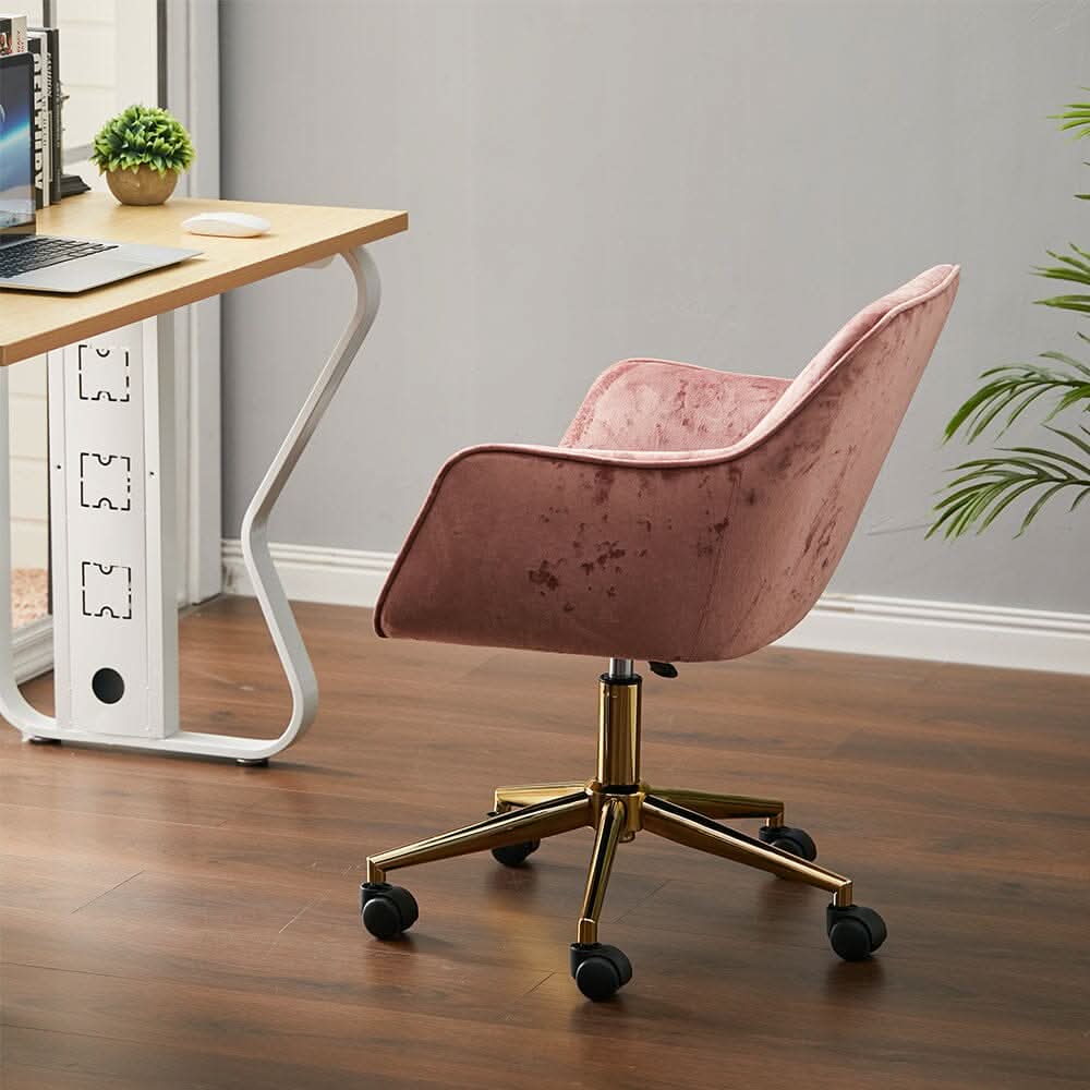 Premium Italian Velvet Accent Chair with Gold Base