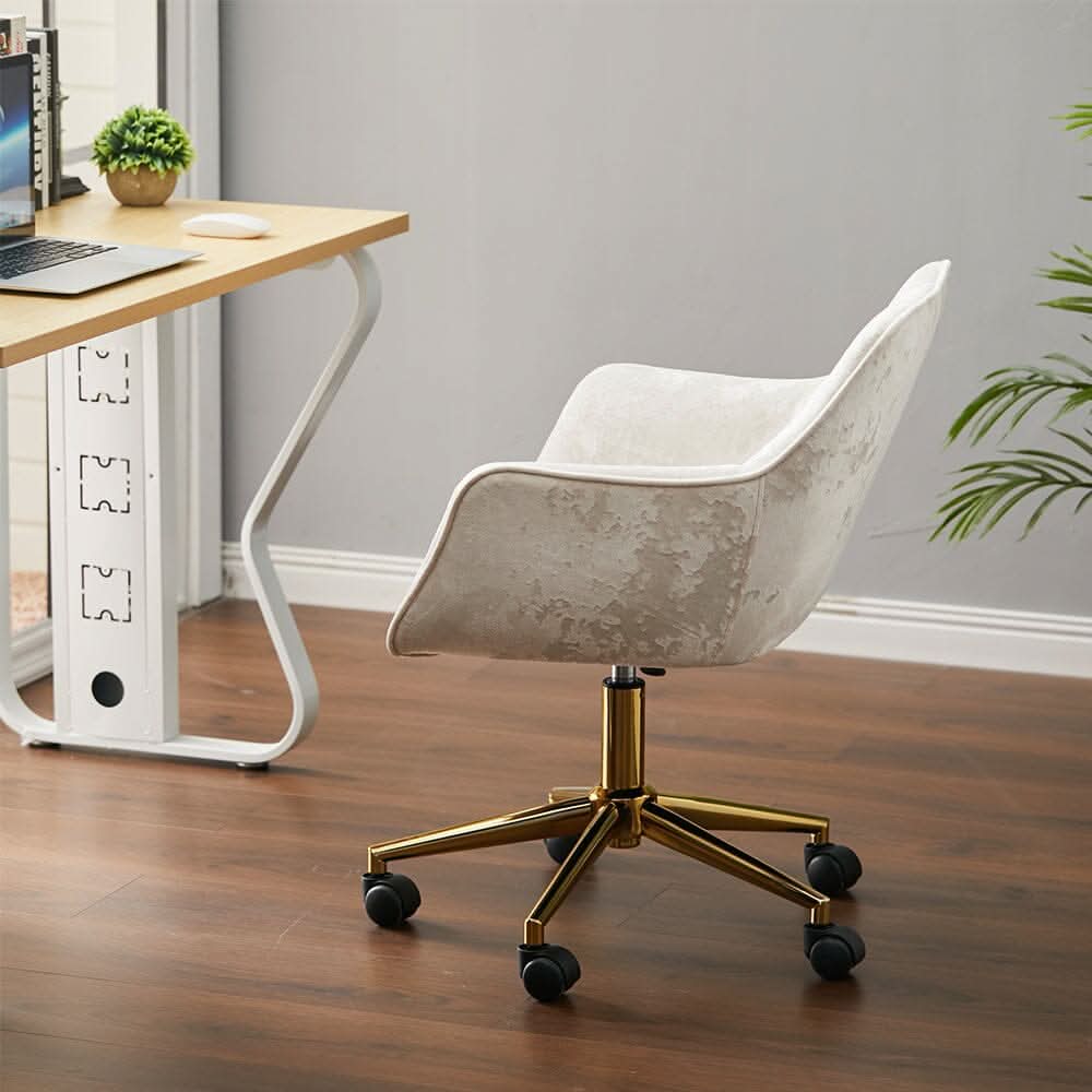 Premium Italian Velvet Accent Chair with Gold Base
