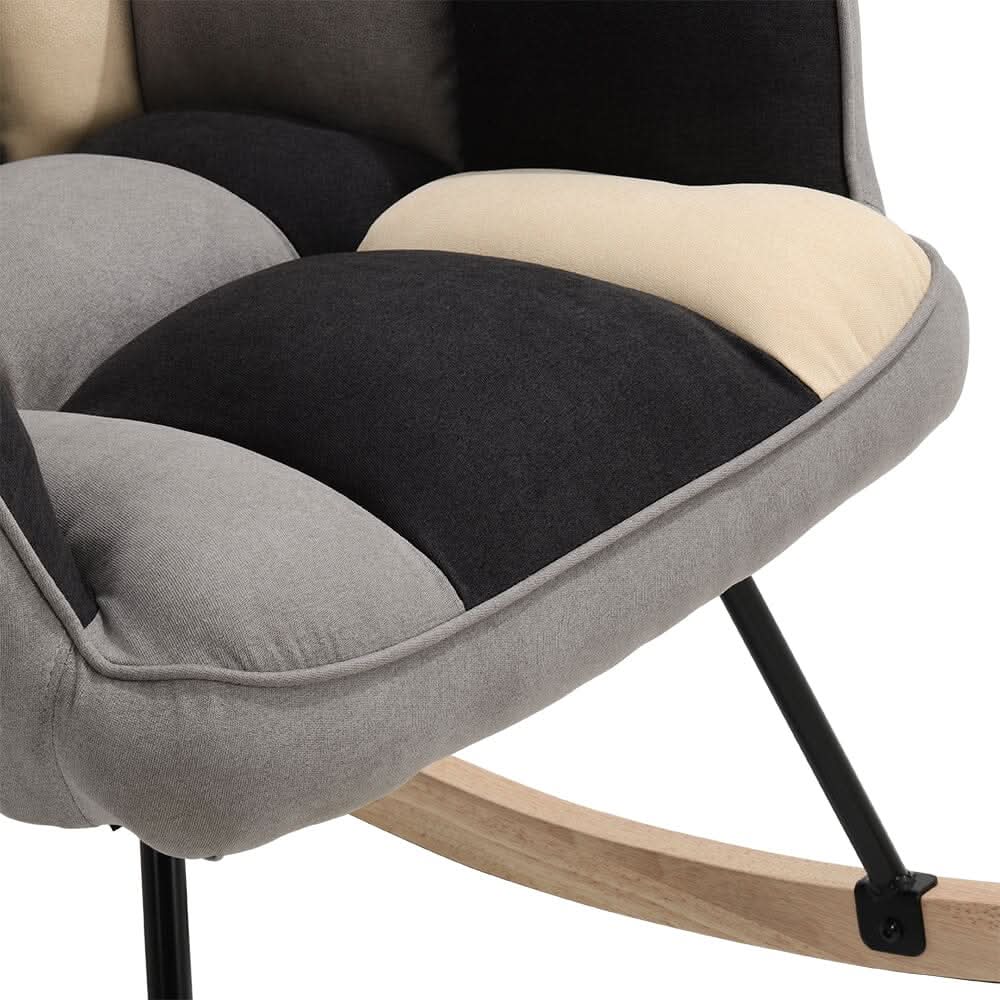 3ft Height Tufted Linen Upholstered Rocking Chair