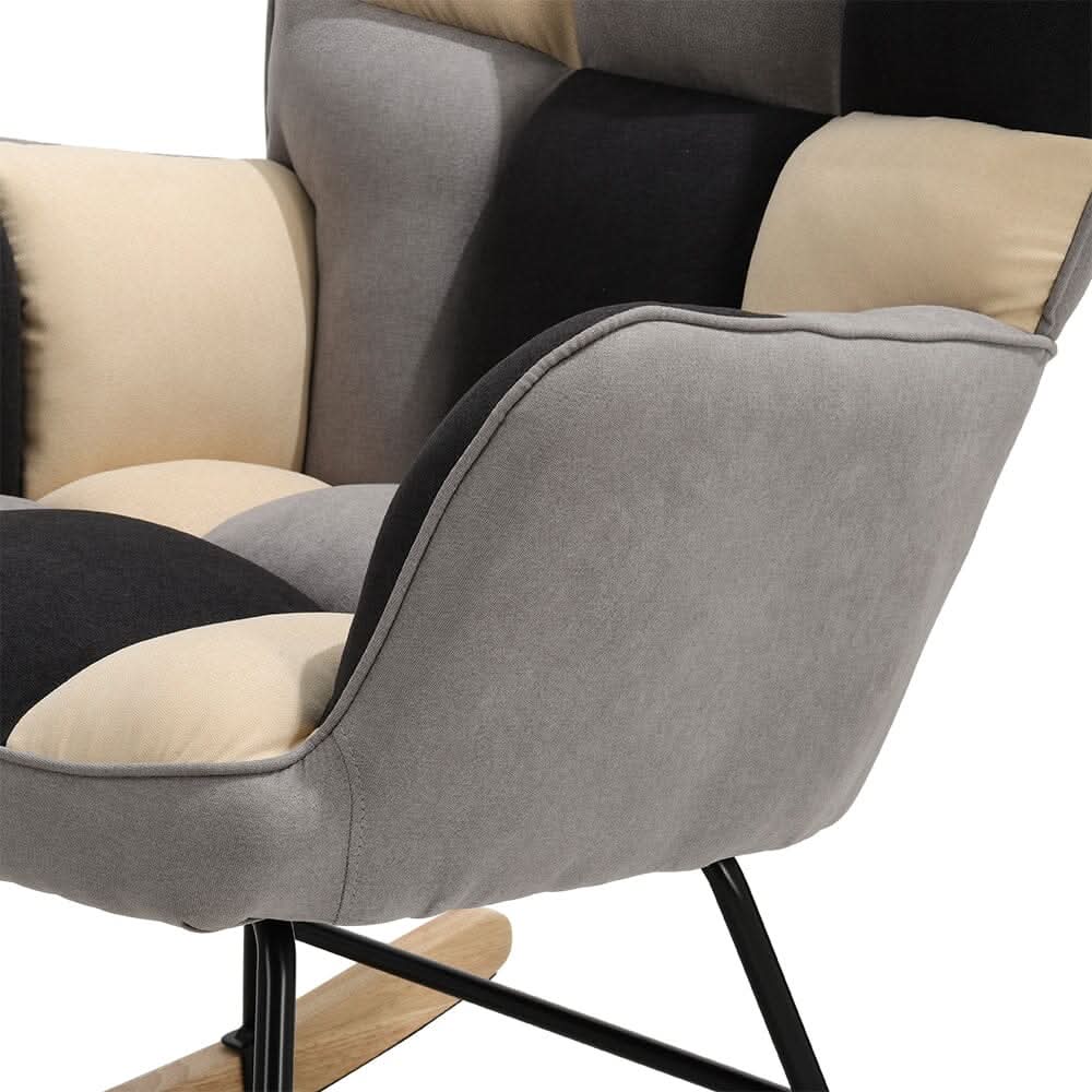 3ft Height Tufted Linen Upholstered Rocking Chair