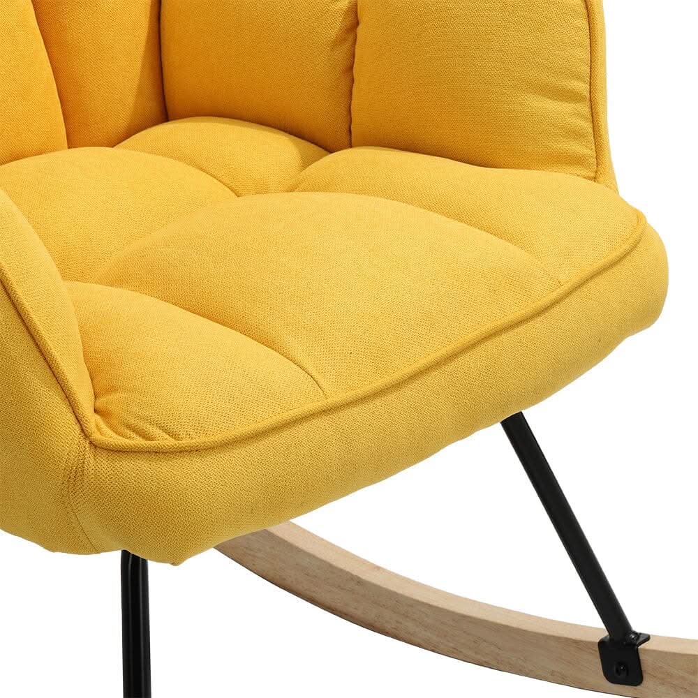 3ft Height Tufted Linen Upholstered Rocking Chair