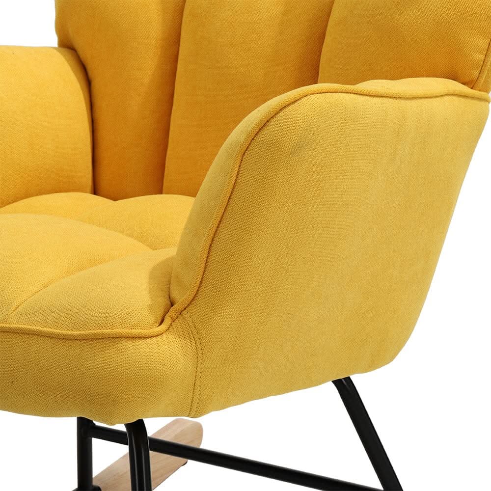 3ft Height Tufted Linen Upholstered Rocking Chair