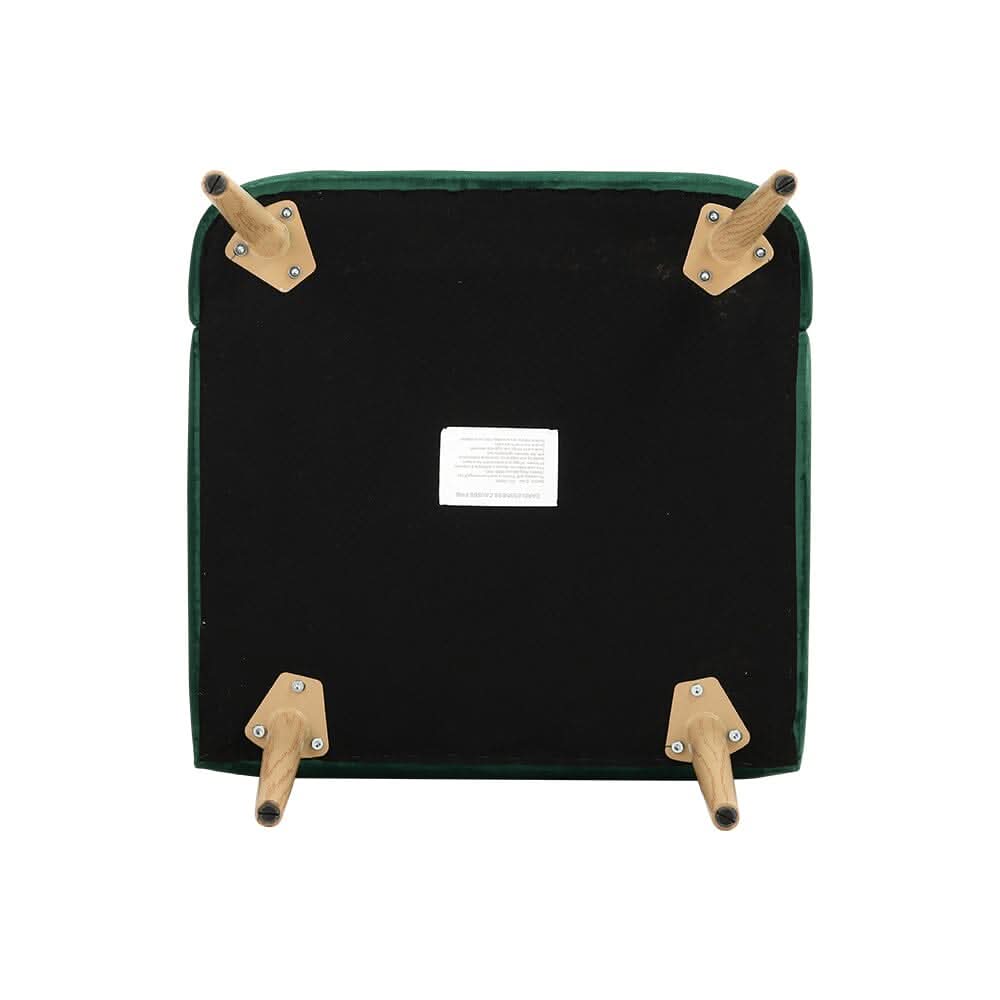 Wooden Legs Velvet Armchair Chair with Footrest