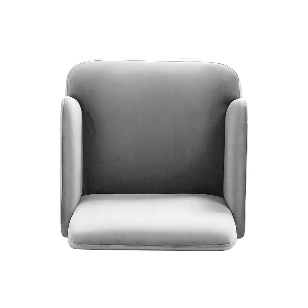 Wooden Legs Velvet Armchair Chair with Footrest
