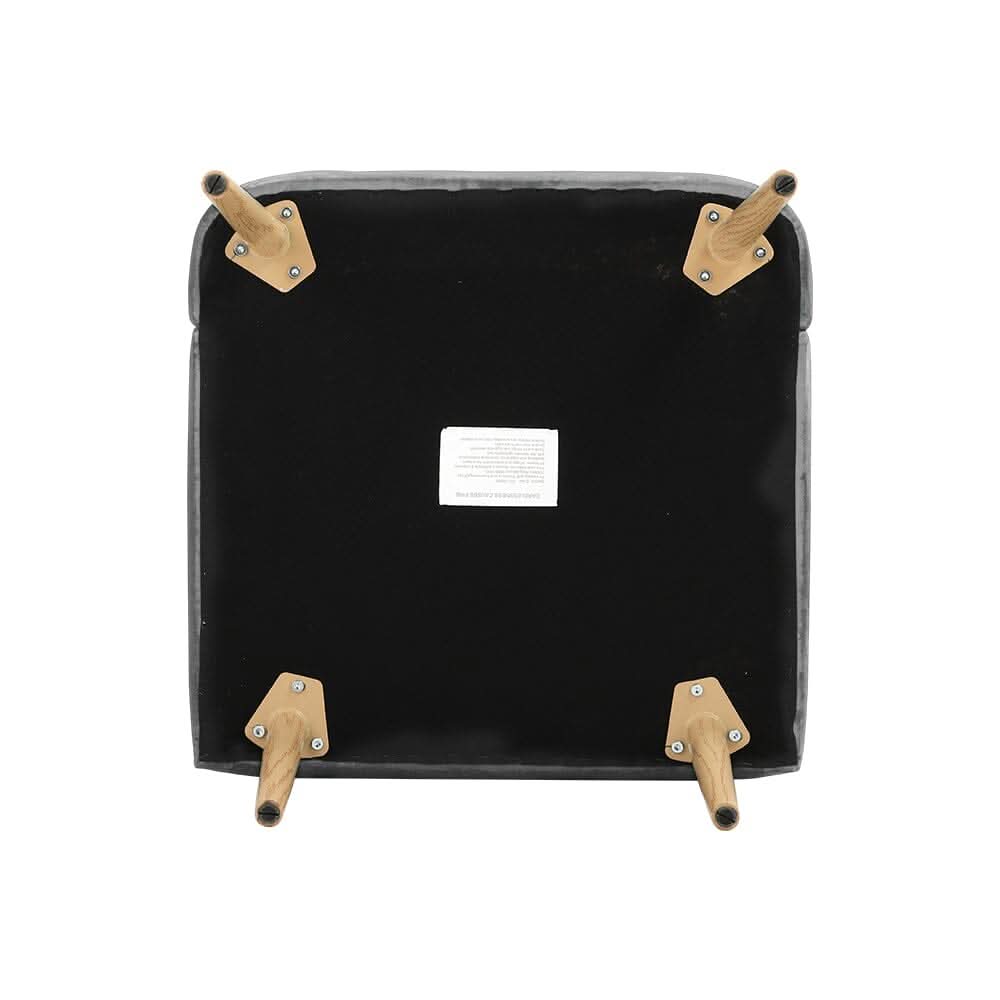Wooden Legs Velvet Armchair Chair with Footrest