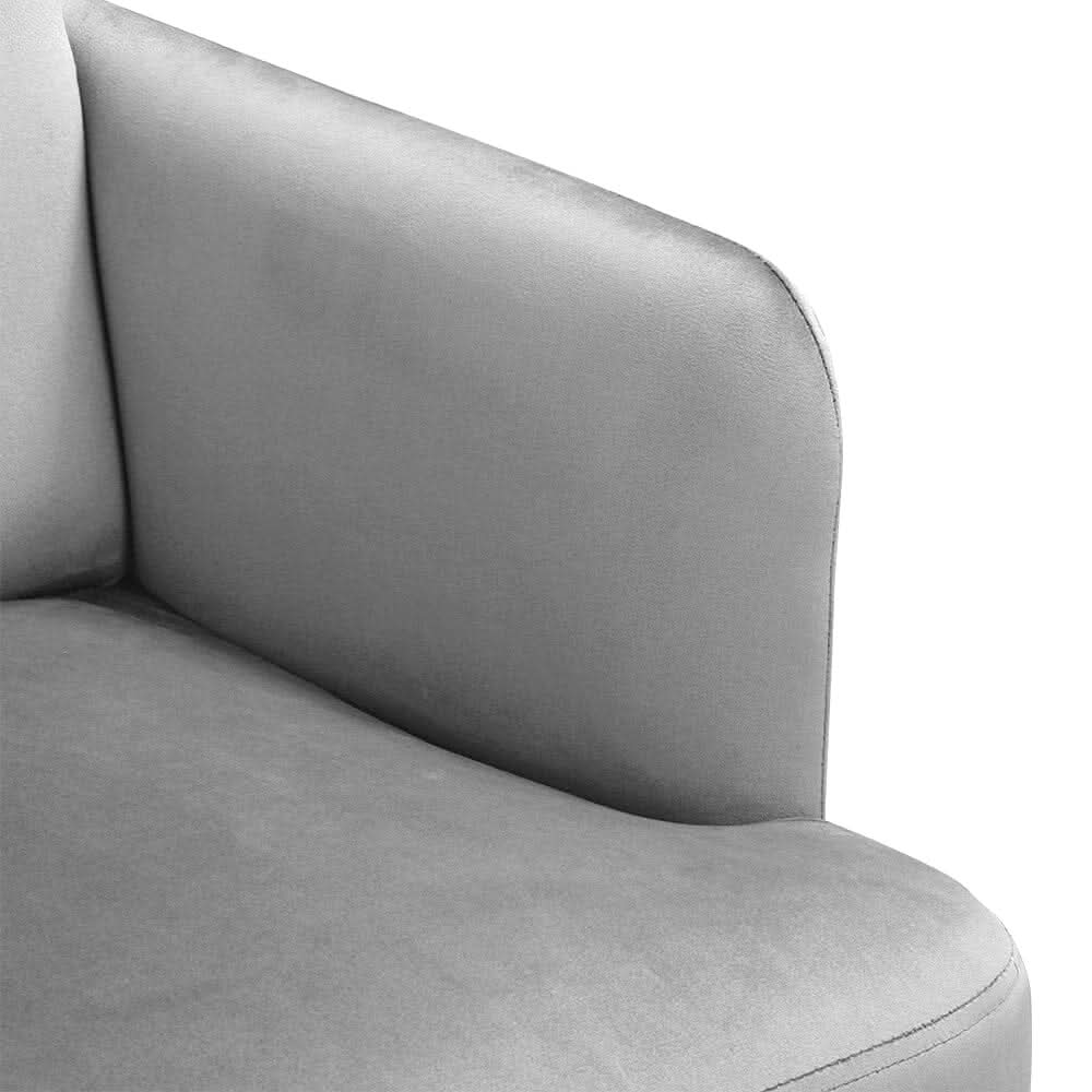 Wooden Legs Velvet Armchair Chair with Footrest
