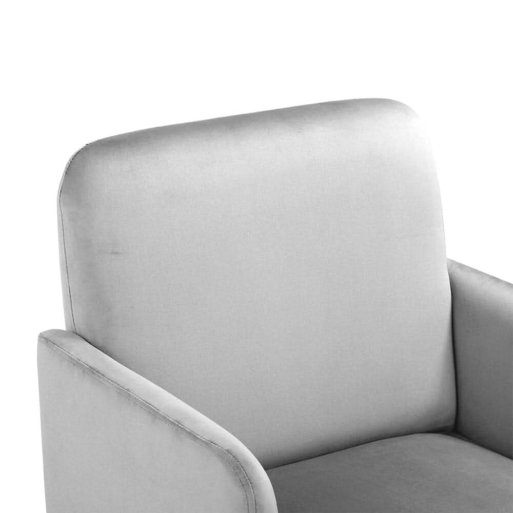 Wooden Legs Velvet Armchair Chair with Footrest