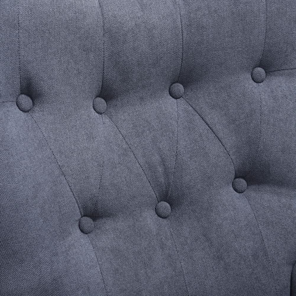Linen Upholstered Accent Chair with Wood Legs