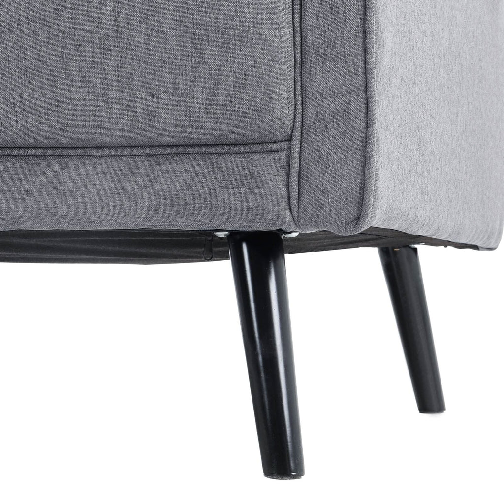 Modern Upholstered Fabric Sofa 2 Seater with 2 Pillows in Grey