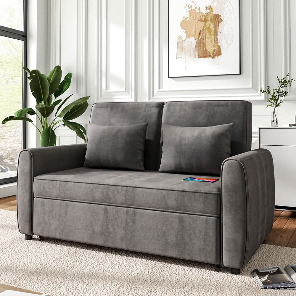 Convertible Pull Out Sofa Bed with Reclining Backrest