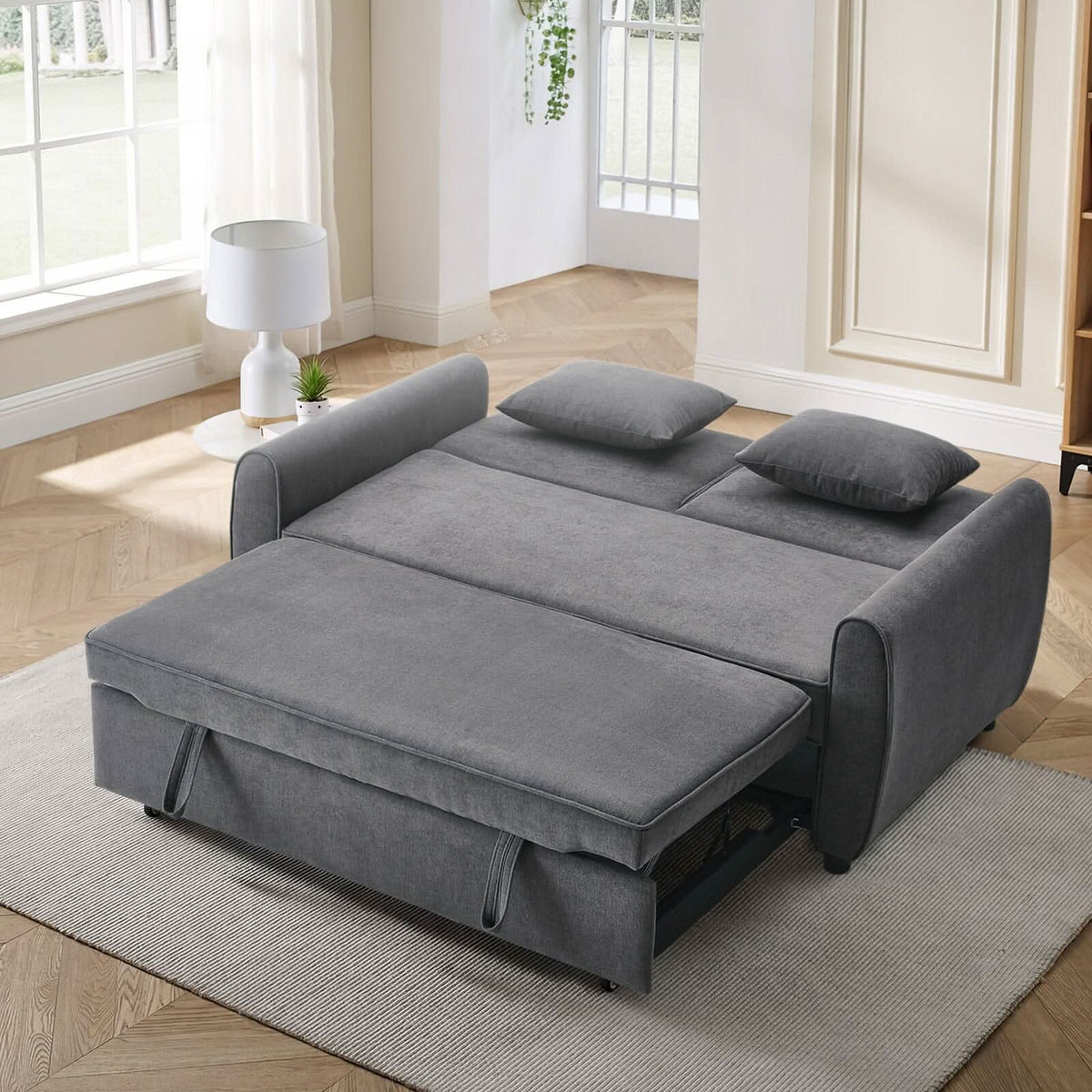Convertible Pull Out Sofa Bed with Reclining Backrest