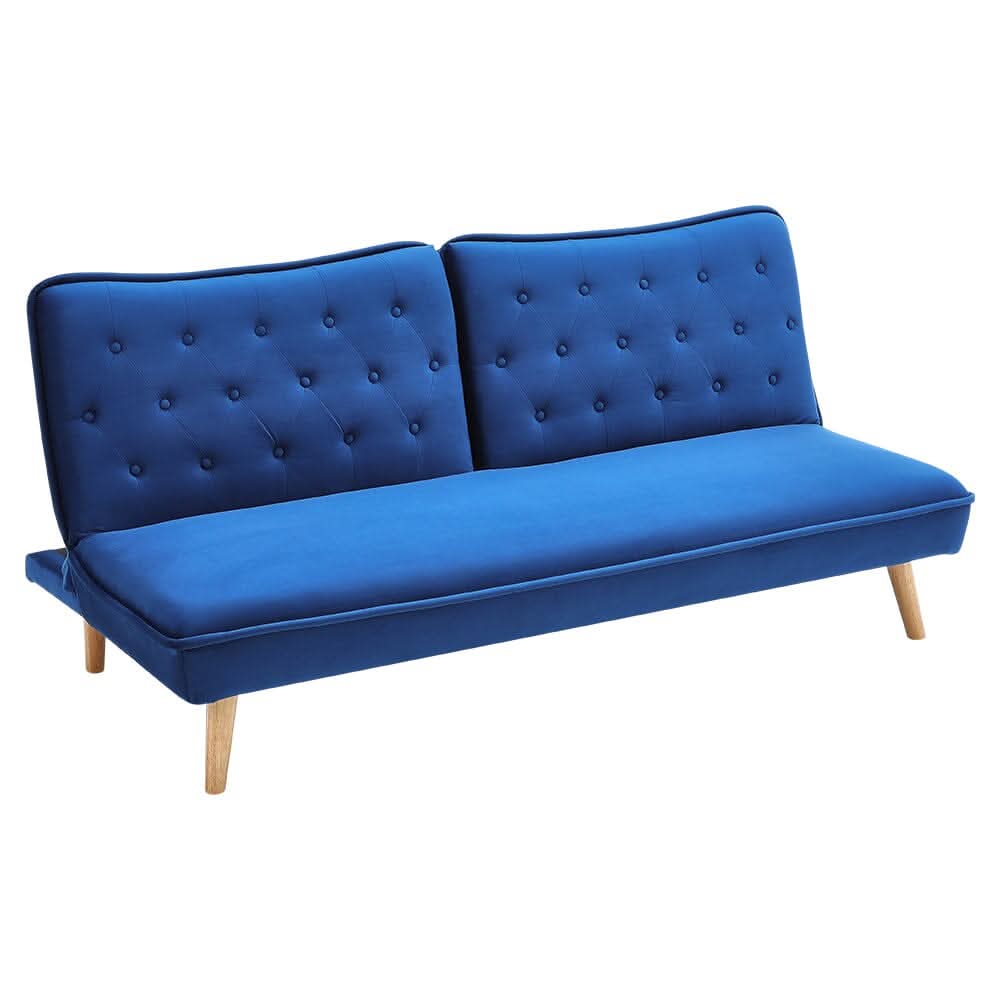 Upholstered Convertible Sofa Bed with Wood Leg