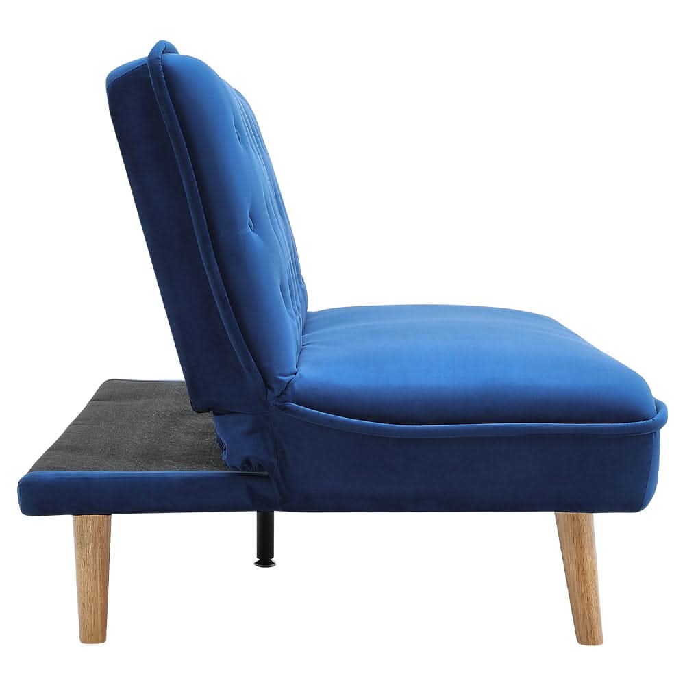 Upholstered Convertible Sofa Bed with Wood Leg