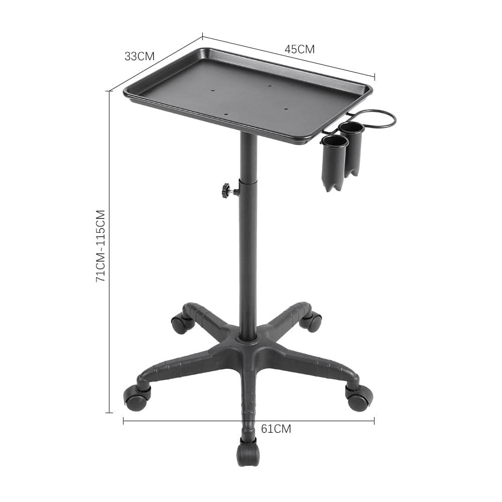 Adjustable Salon Tray Cart on Wheels