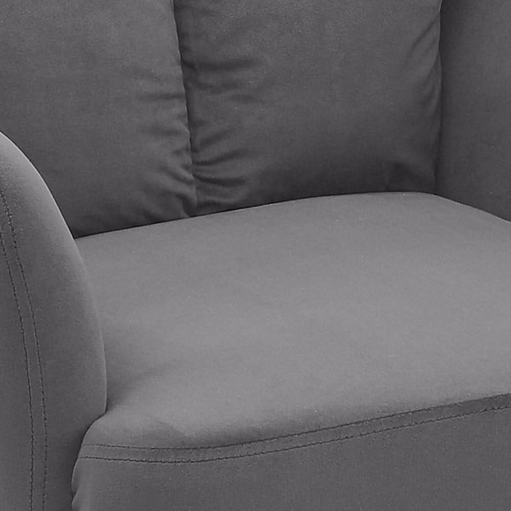 Modern Swivel Chair with Upholstered and Black Legs