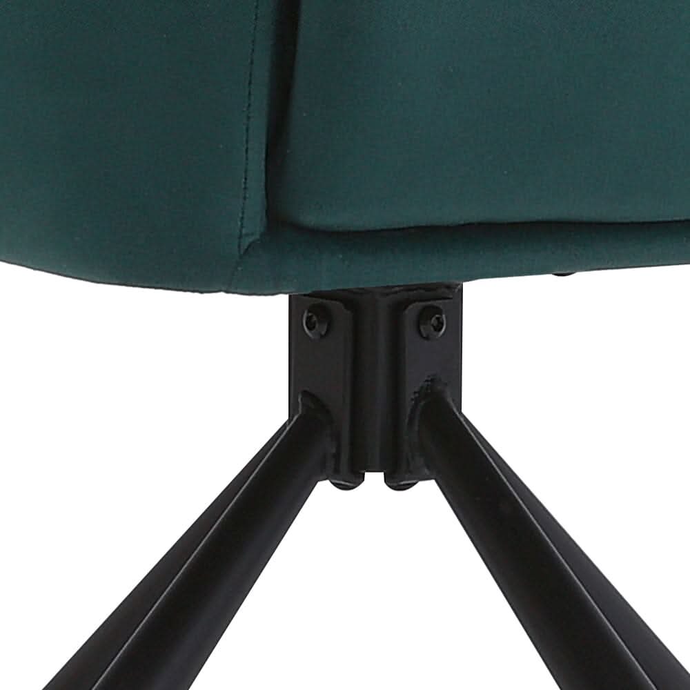 Modern Swivel Chair with Upholstered and Black Legs