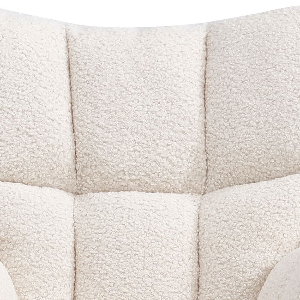 3ft Patchwork Upholstered Rocking Chair with Wooden Skates