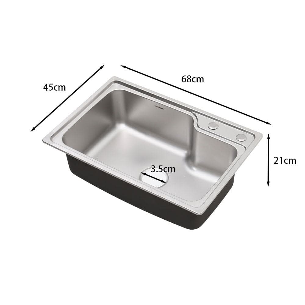 60/68cm W Stainless Steel Kitchen Sink Single Bowl Catering