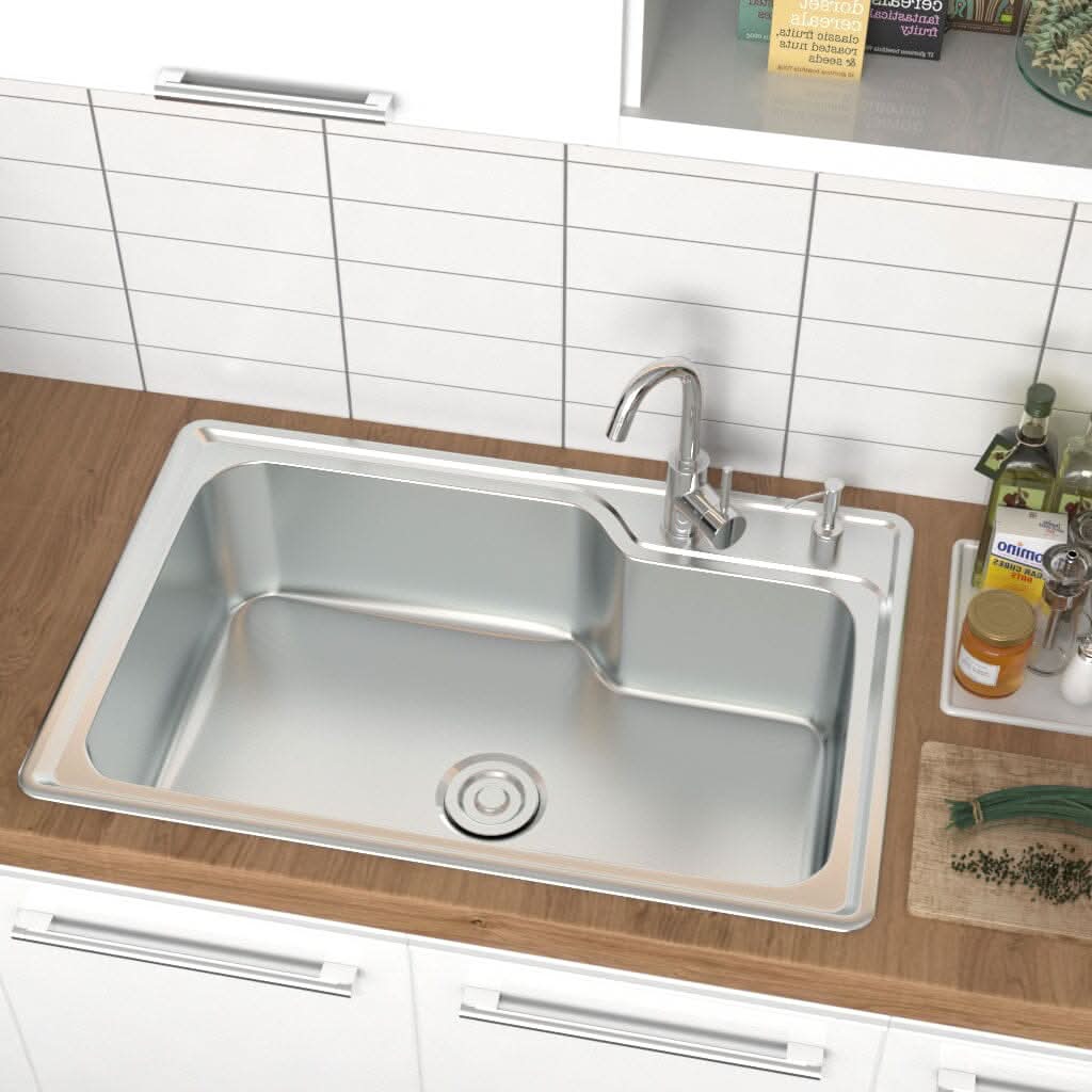 60/68cm W Stainless Steel Kitchen Sink Single Bowl Catering