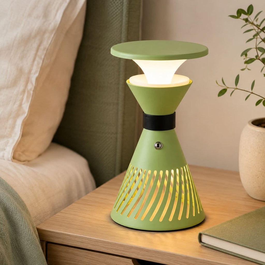 Retro Funnel Ambient Table Lamp - Portable Dimmable Cordless LED Light