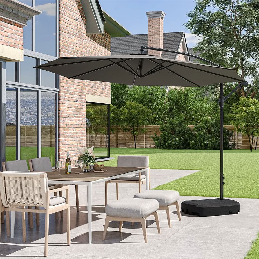 3M Sun Parasol Hanging Banana Umbrella Dark Grey