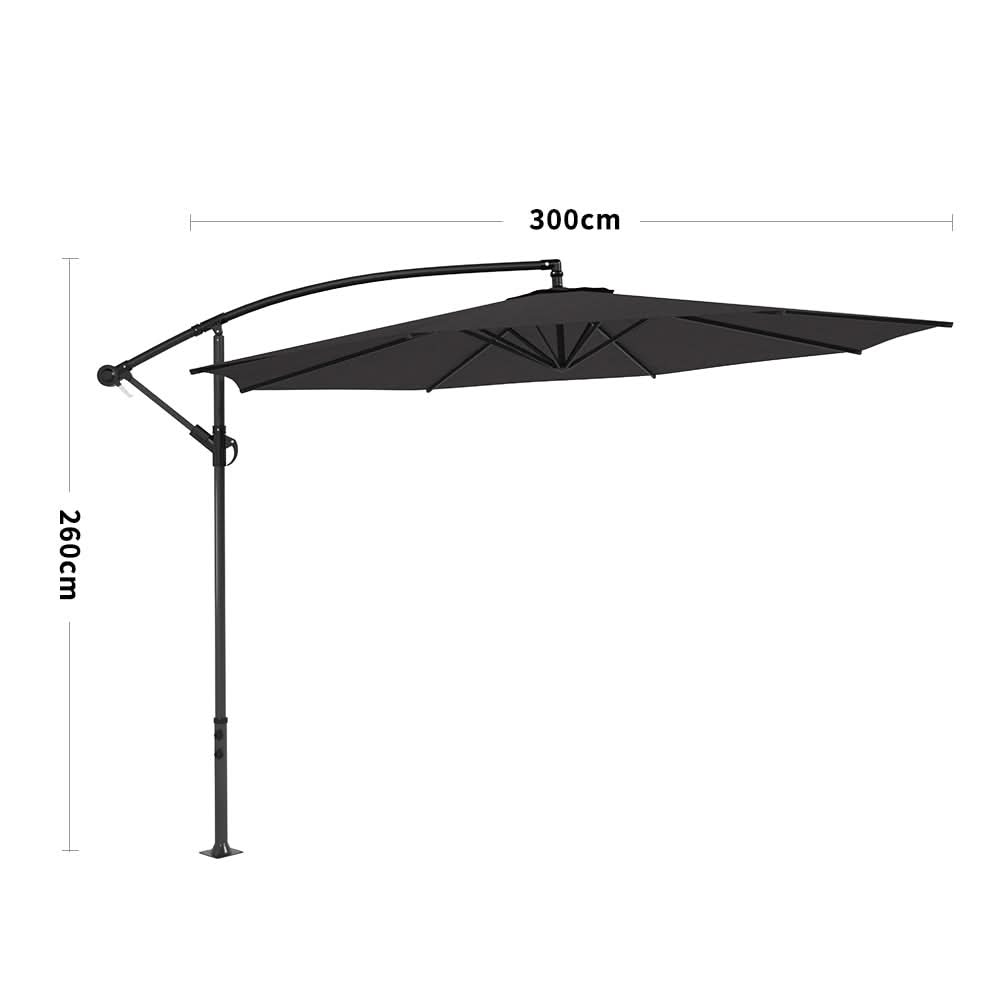 3M Sun Parasol Black Hanging Banana Umbrella