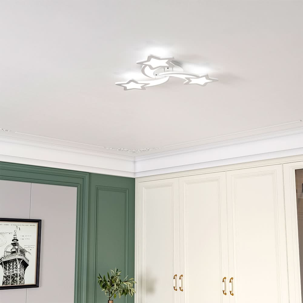 LED Ceiling Light Fixture with Star Lampshades
