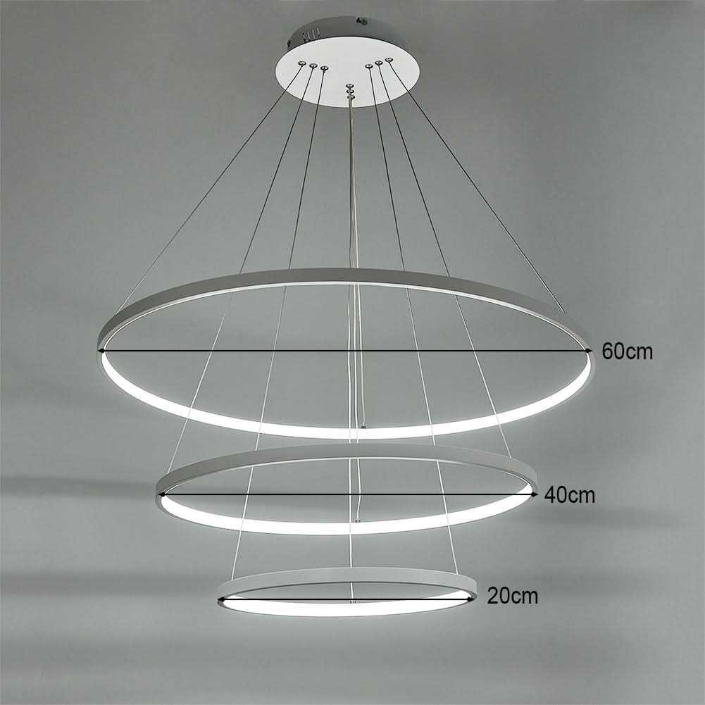Modern LED Pendant with 3 Circle Rings - Dimmable