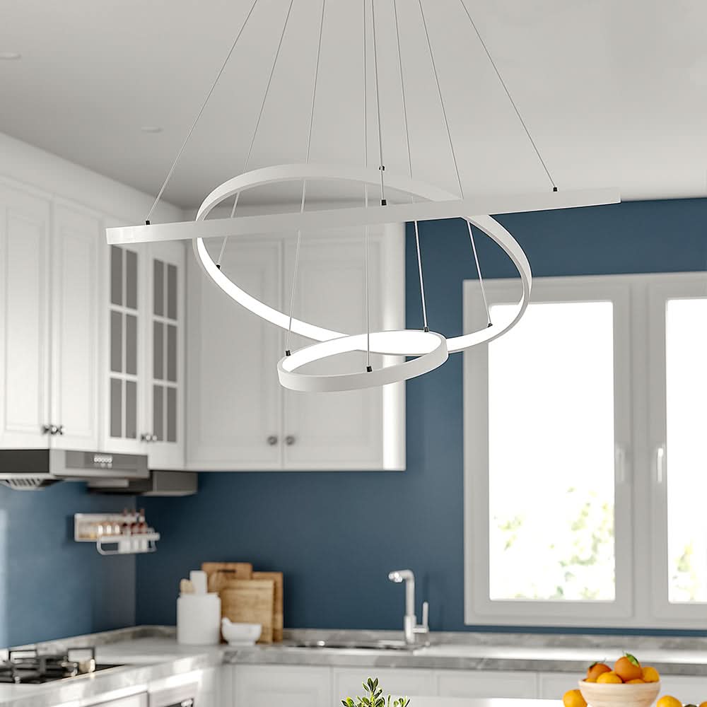 Modern LED Pendant with 3 Circle Rings - Dimmable