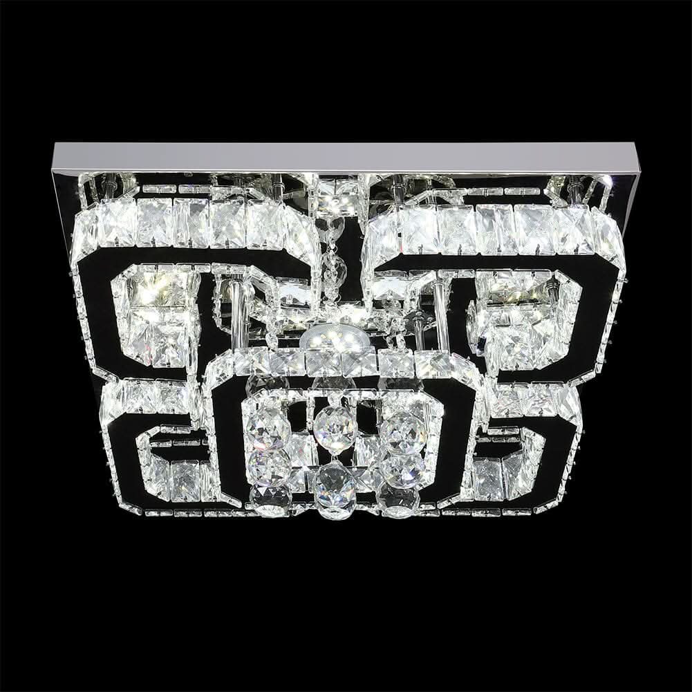 68 W Square LED Ceiling Light with Crystal Dimmable Warm Light