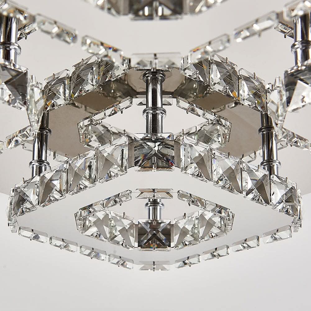 68 W Square LED Ceiling Light with Crystal Dimmable Warm Light