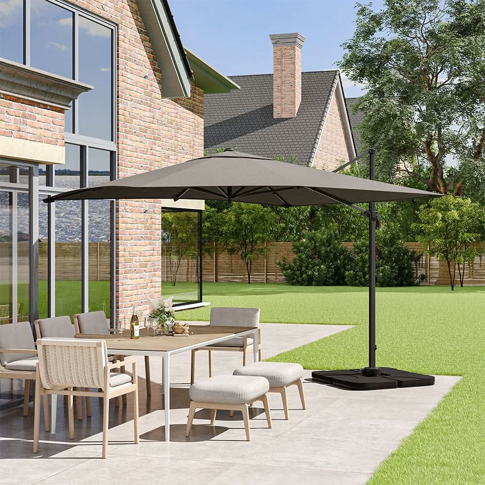 3 x 3M Garden Parasol Umbrella Cantilever Parasol with Petal Water Tank