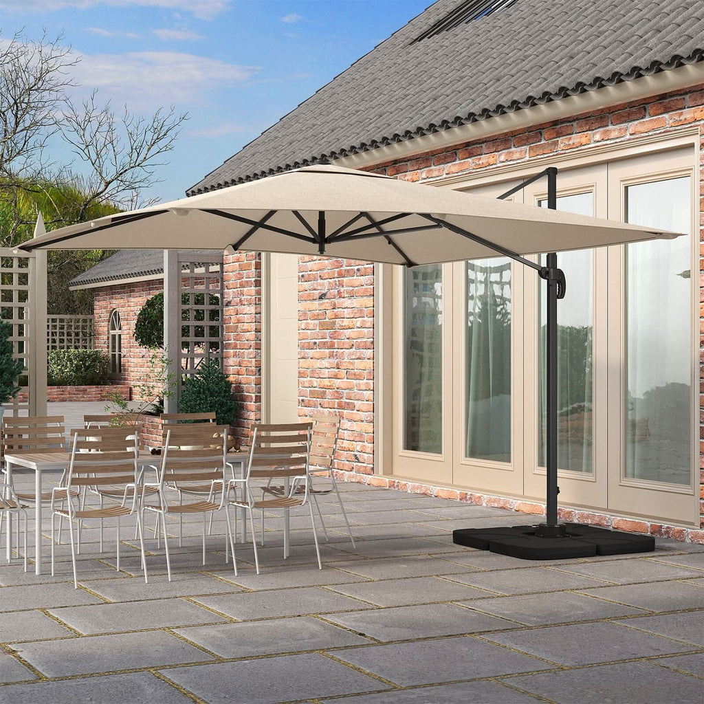 3 x 3M Garden Parasol Umbrella Cantilever Parasol with Petal Water Tank