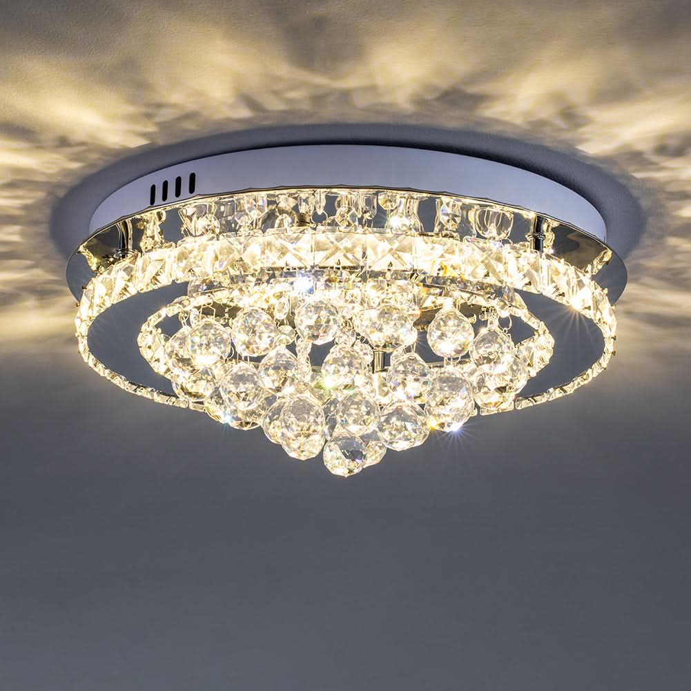 LED Ceiling Light Chandelier Lamp with Crystal Droplets