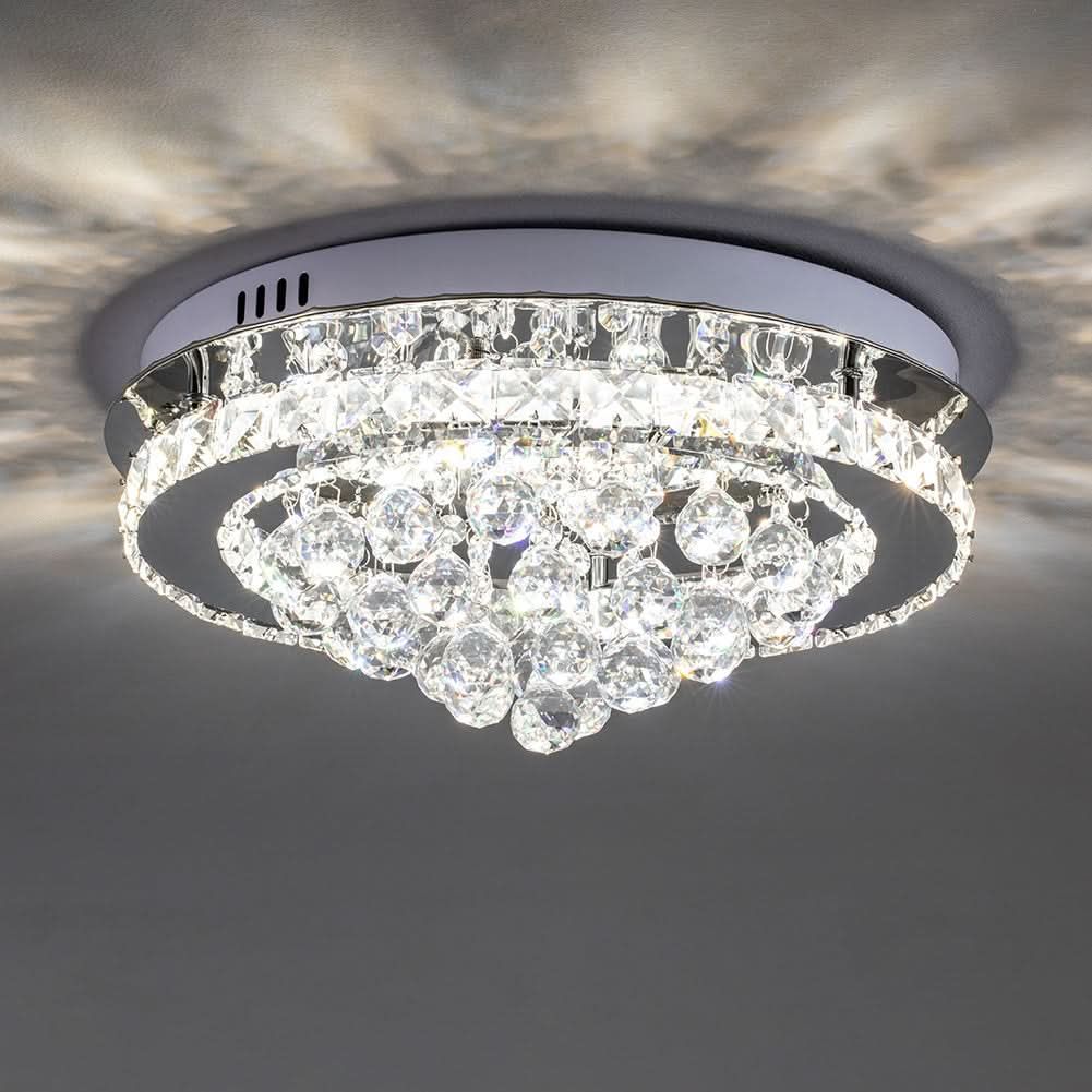 LED Ceiling Light Chandelier Lamp with Crystal Droplets