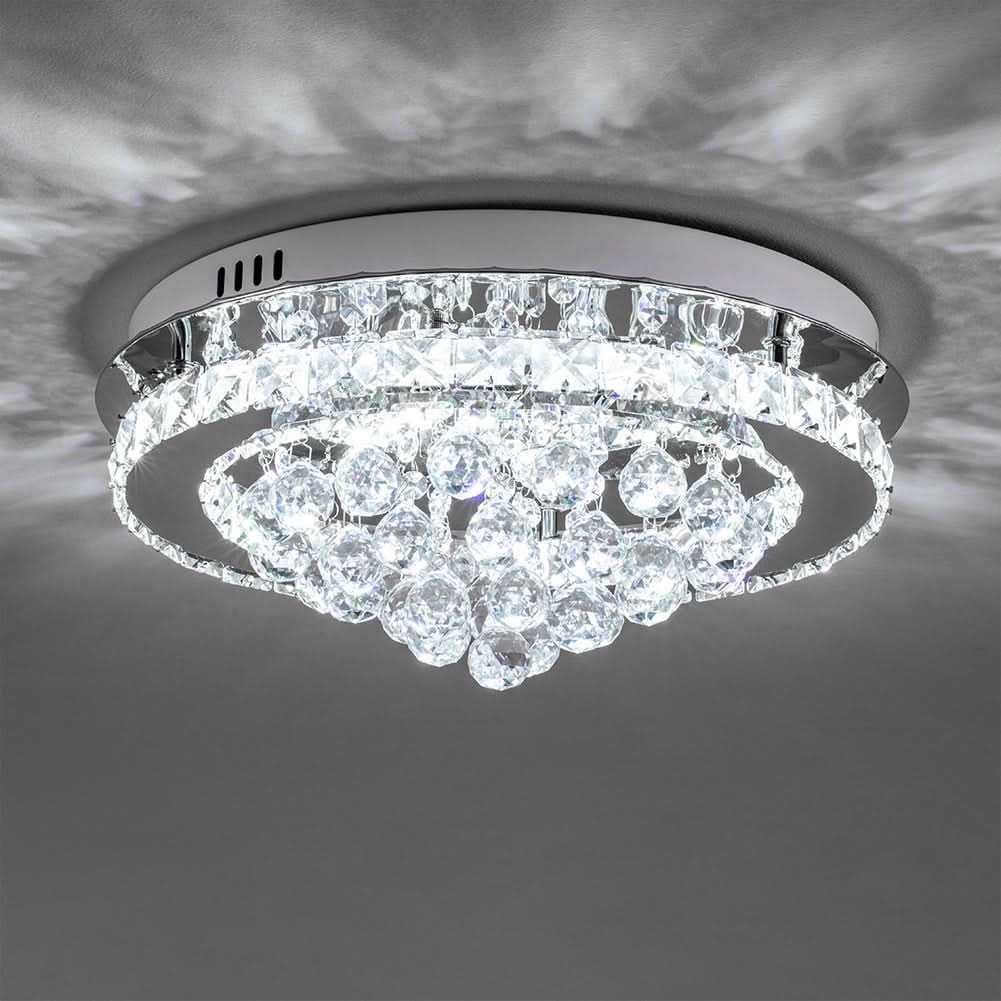 LED Ceiling Light Chandelier Lamp with Crystal Droplets